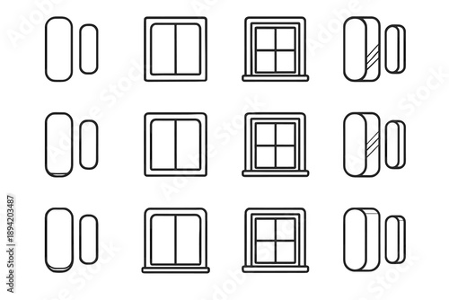 Corner icon ridge mount sensor vector line window surface shading underside smart