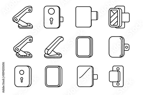 Mount vector stroke slope lock curve latch ridge smart boundary icon