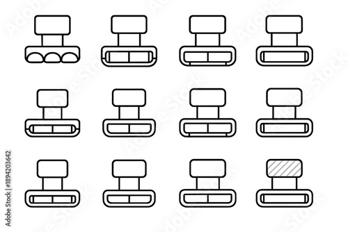 Vector highlight magnetic corner stroke shading surface iconic curve rib icon crest