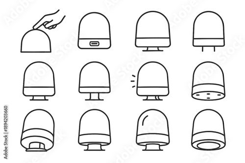 Outline pillar crest icon tile shading rod lamp vector usb tilt pads