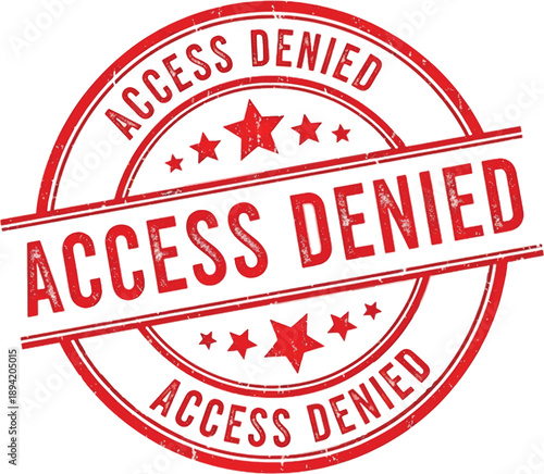 Access Denied Red Circular Stamp Badge for Restriction and Security Alerts