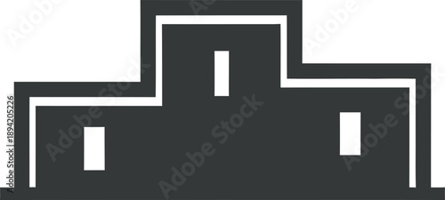 Professional dark grey silhouette vector of a three-tier winners' podium. High-quality minimalist flat design perfect for award ceremonies, sports tournament rankings, and victory celebration graphics