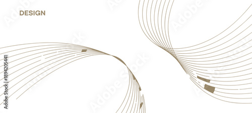 Abstract with intersecting flowing lines and geometric shapes curves