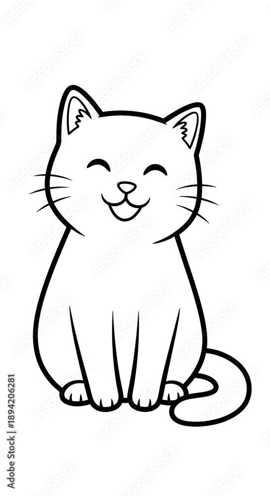 Obraz premium Sweet Whiskers: A Cute Kitten Sketch