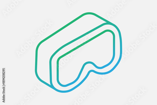 This image shows another variation of wearable technology, resembling smart goggles or a VR visor.