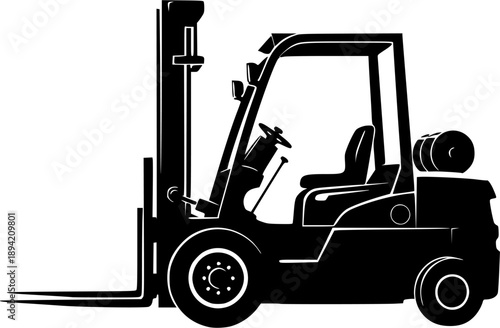forklift machine silhouette vector illustration