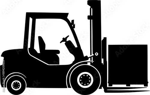 forklift machine silhouette vector illustration