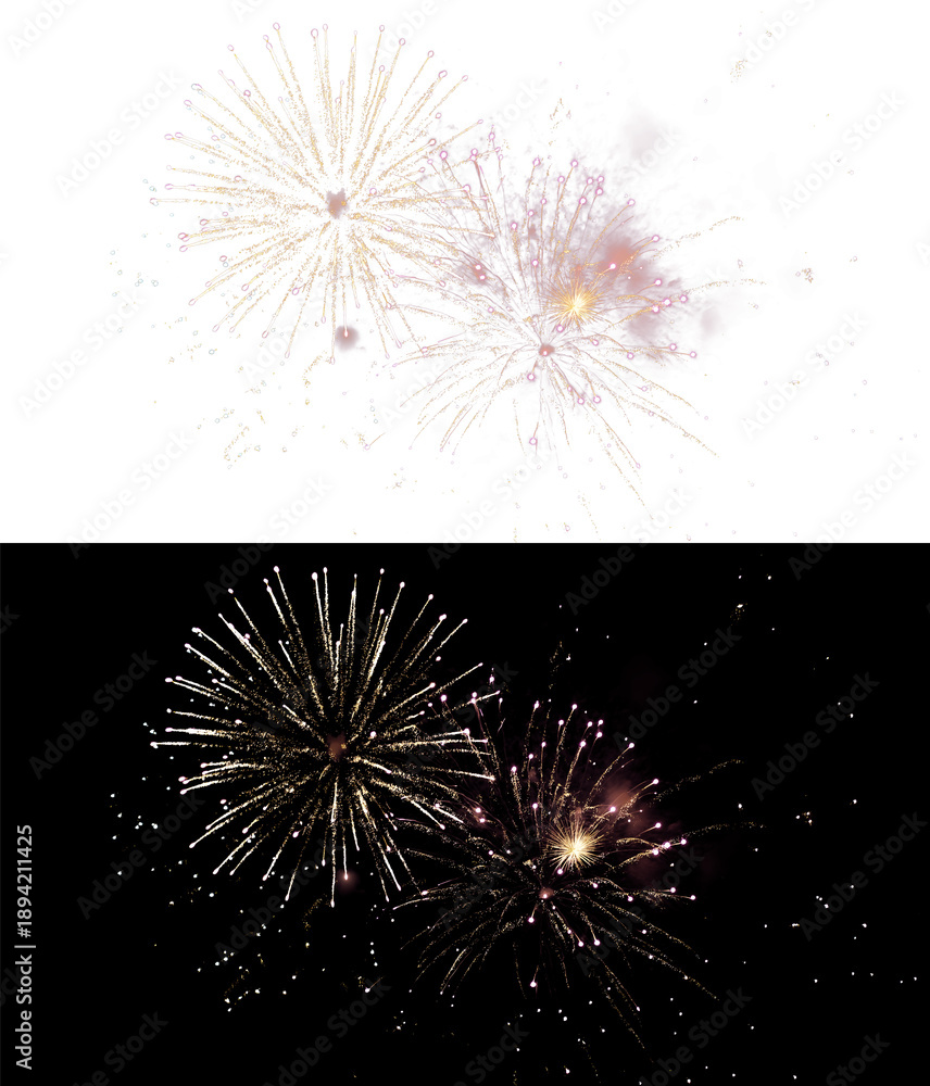 Fototapeta premium Luxury Celebration Fireworks with Sparkling Particles