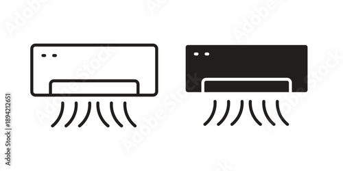Air conditioner icon in a simple line art style. EPS10