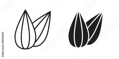 Almond icon in a simple line art style. EPS10