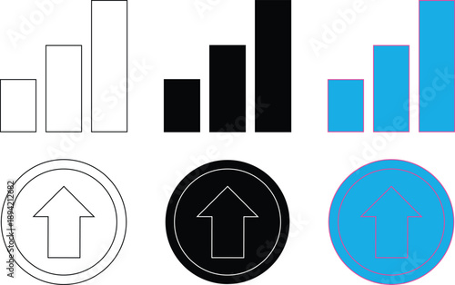 set of business graphs icon 