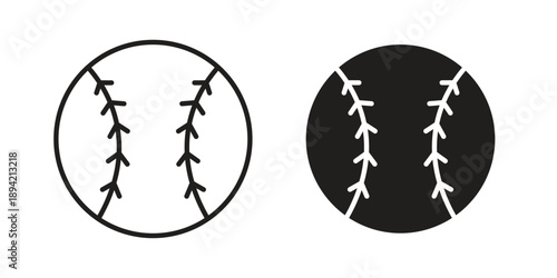 Baseball icon in a simple line art style. EPS10