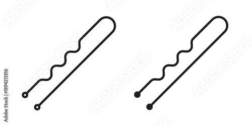 Bobby pin icon in a simple line art style. EPS10