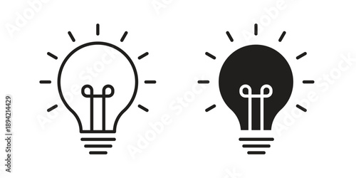 Bulb icon in a simple line art style. EPS10