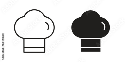 Chef hat icon in a simple line art style. EPS10