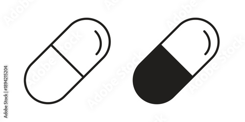 Capsule icon in a simple line art style. EPS10
