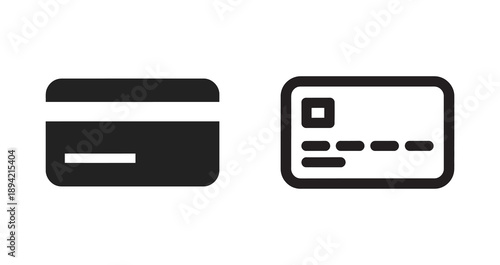 Credit card icons: front and back views