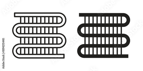 Condenser coil icon in a simple line art style. EPS10