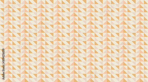 A seamless, organic geometric pattern with half triangles in a retro mid century modern style. Uses warm beige, peach, and orange colors. Ideal for fabric or backgrounds.
