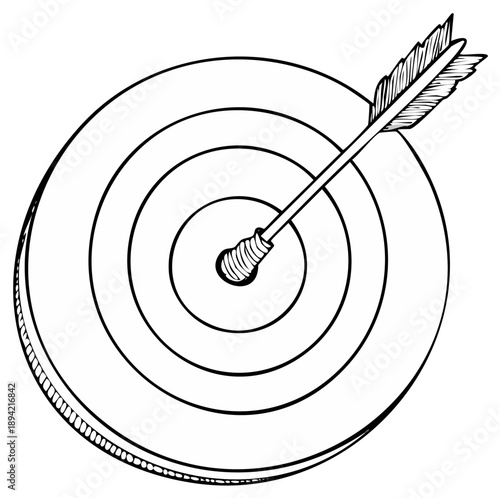 Illustration of an arrow in the bullseye of a target board suggesting accuracy and achievement