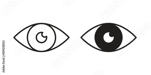 Eye icon in a simple line art style. EPS10