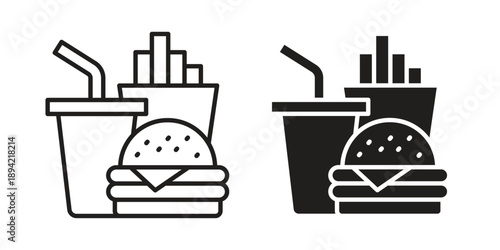 Fast food icon in a simple line art style. EPS10