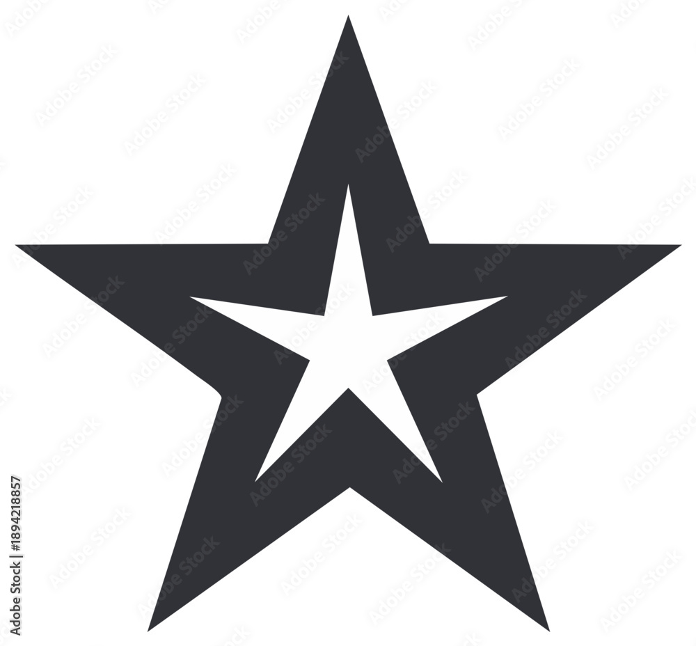 Fototapeta premium Graphic star shape with a hollow interior symbol icon