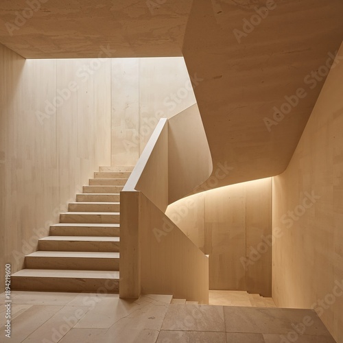 Interior Space With Staircase and Natural Light at a Modern Building in a City