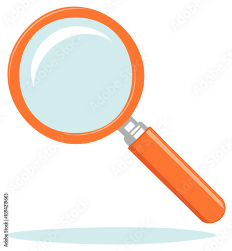 Orange Magnifying Glass Illustration