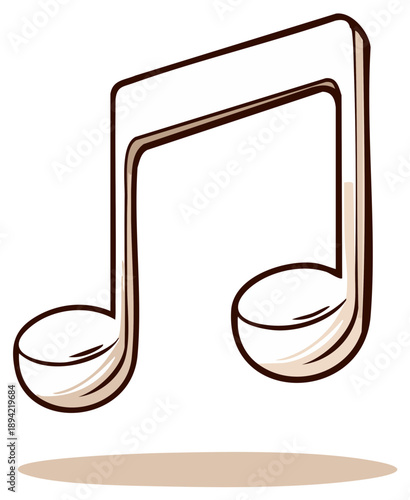 Musical Note Symbol Graphic Sign of Music Eighth Note Icon Artistic Illustration