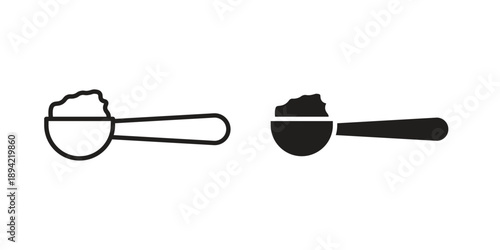 full spoon icon in a simple line art style. EPS10