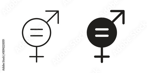 Gender equality icon in a simple line art style. EPS10