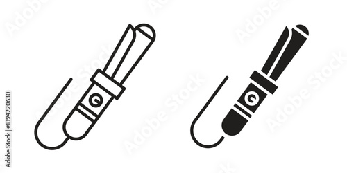 Hair curler icon in a simple line art style. EPS10