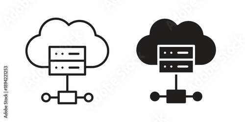 Hosting icon in a simple line art style. EPS10