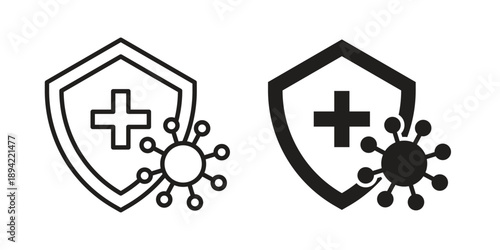 Immunity icon in a simple line art style. EPS10