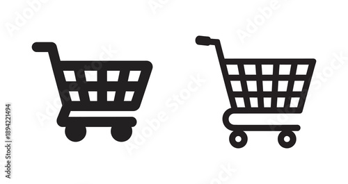 Shopping cart icons representing online shopping and e commerce