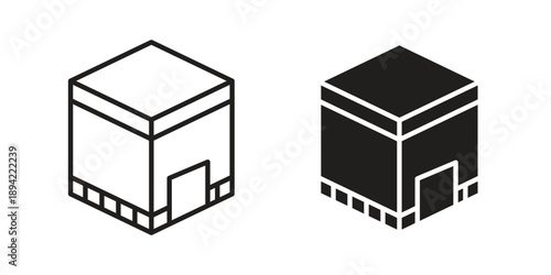 Kaaba icon in a simple line art style. EPS10