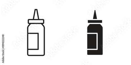 Ketchup icon in a simple line art style. EPS10