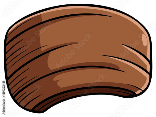 Stylized brown rock or boulder cartoon illustration with bold outlines