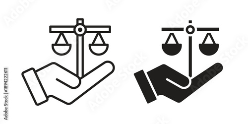Law icon in a simple line art style. EPS10
