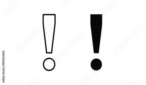 Black and white exclamation mark symbols