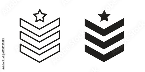 Military rank badge icon in a simple line art style. EPS10