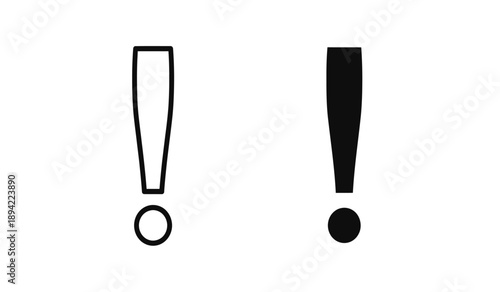 Two exclamation marks in black and white