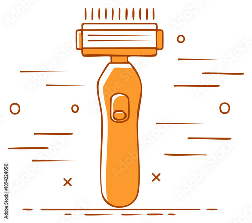 Electric pet clipper illustration for grooming animals in a minimalist style