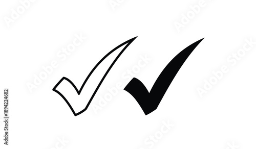 Two check marks one outlined and one solid