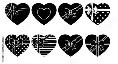 Heart gift icons collection
