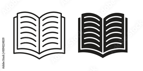 open book icon in a simple line art style. EPS10