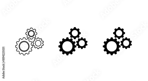 Gears icon set