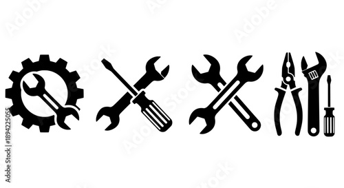 Tools for repair and service icons