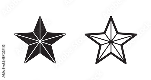 Two contrasting star symbols in black and white